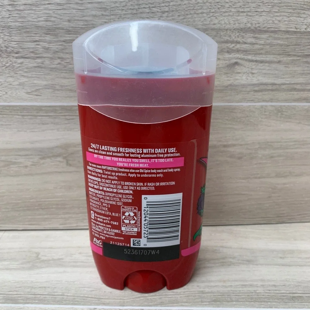 Old Spice Raptorstrike Deodorant Aluminum‎ Free Dark Berry Scent Mens Stick
